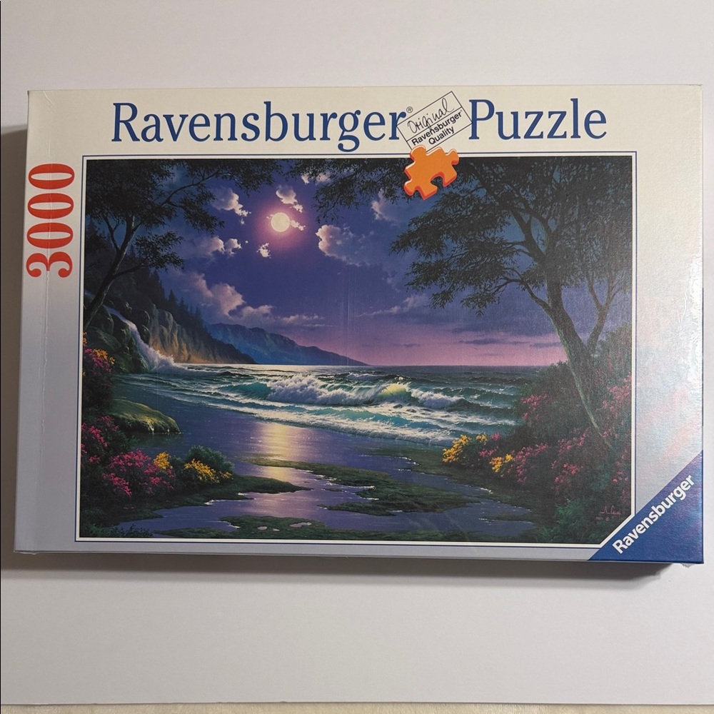 Vintage. 1997. Ravensburger 3000 Piece Puzzle -Moonlit Ocean Scene. Made Germany